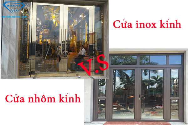 So sánh tuổi thọ cửa nhôm kính và cửa inox kính